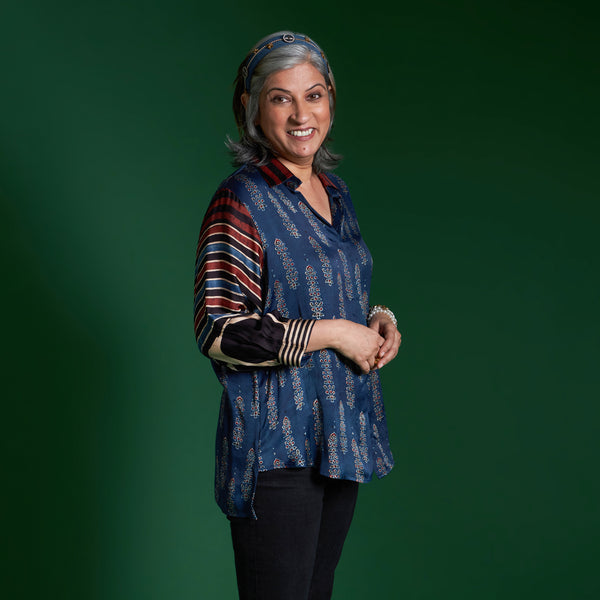 SOMA Shirt - Blue Ajrakh Modal Satin