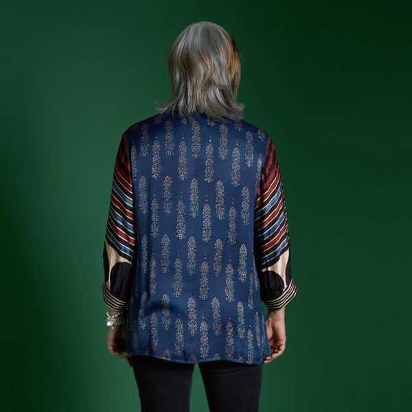SOMA Shirt - Blue Ajrakh Modal Satin