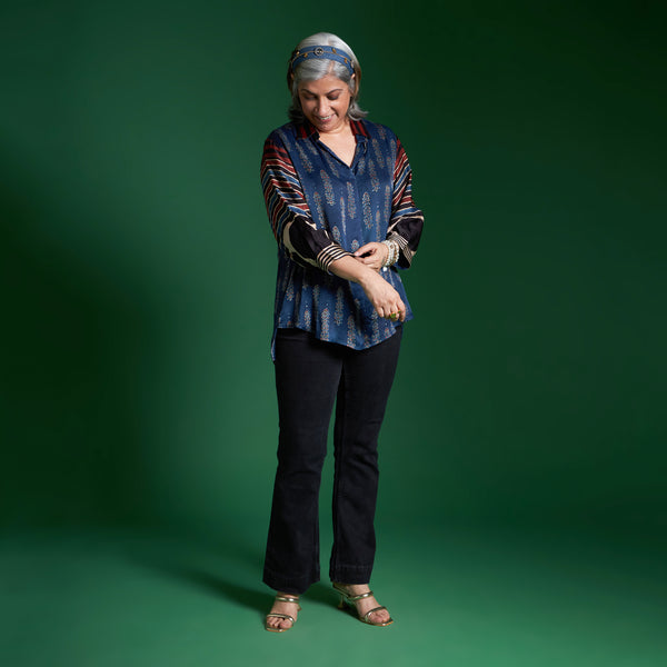 SOMA Shirt - Blue Ajrakh Modal Satin