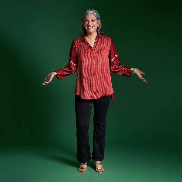 SOMA Shirt - Red Ajrakh Modal Satin
