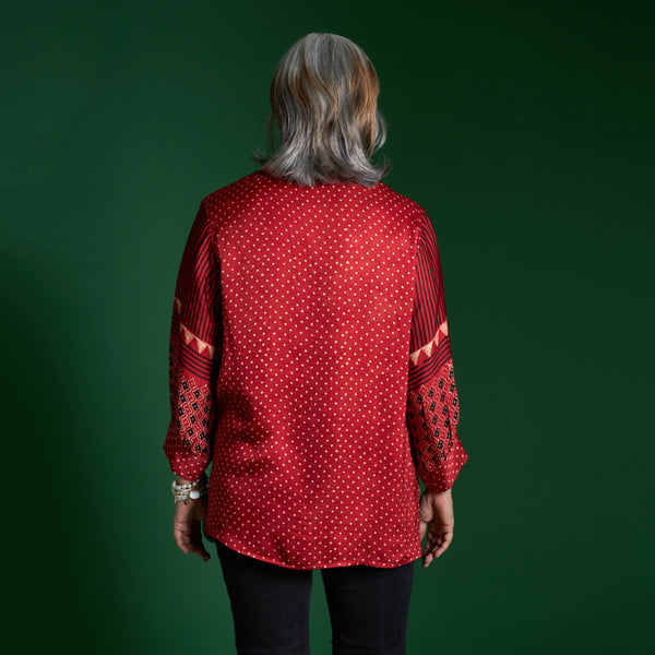 SOMA Shirt - Red Ajrakh Modal Satin