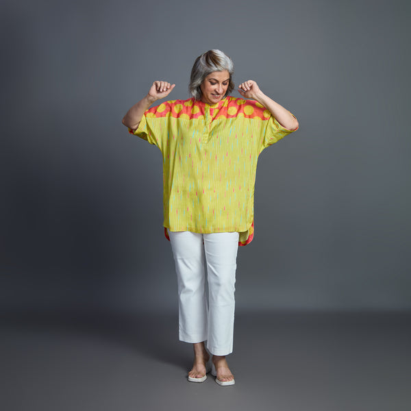 SORA Tunic Shirt - Lime Green Print