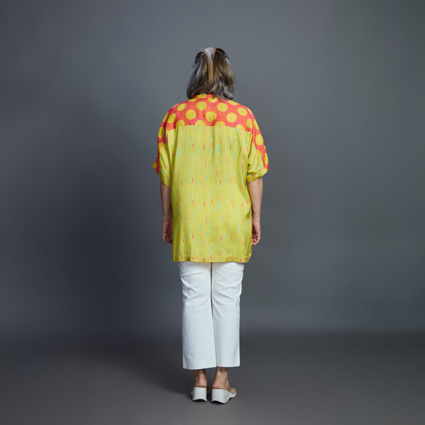 SORA Tunic Shirt - Lime Green Print