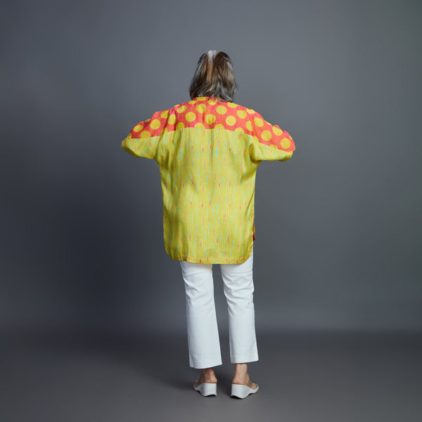 SORA Tunic Shirt - Lime Green Print