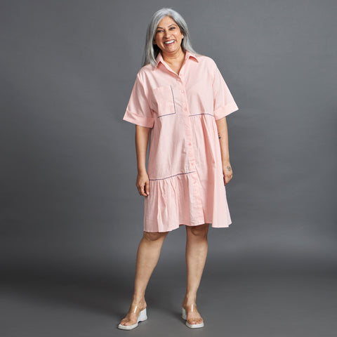 TINA Ruffle Dress - Baby Pink (LAST PIECES)