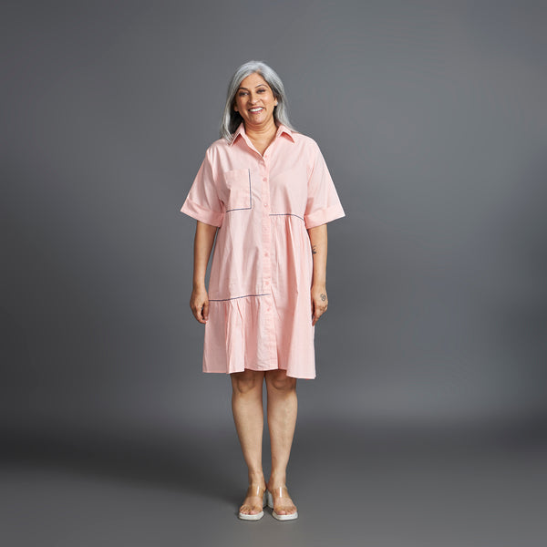 TINA Ruffle Dress - Baby Pink (LAST PIECE)