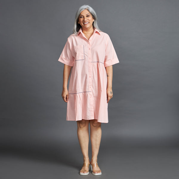 TINA Ruffle Dress - Baby Pink (LAST PIECES)