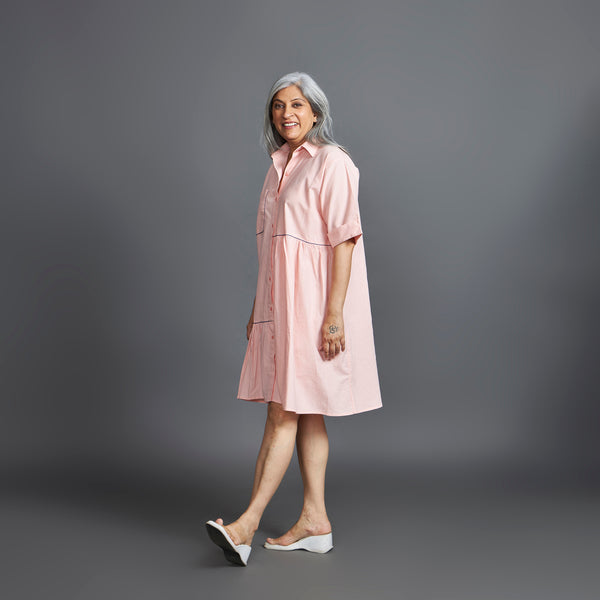 TINA Ruffle Dress - Baby Pink (LAST PIECE)