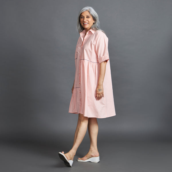 TINA Ruffle Dress - Baby Pink (LAST PIECES)