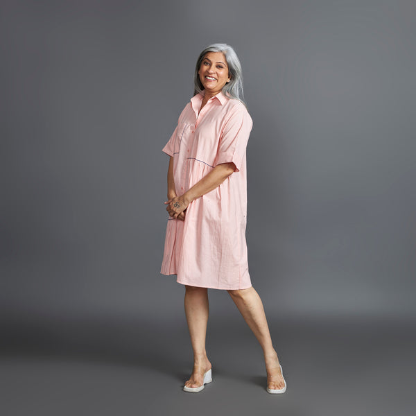 TINA Ruffle Dress - Baby Pink (LAST PIECE)