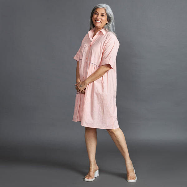 TINA Ruffle Dress - Baby Pink (LAST PIECES)