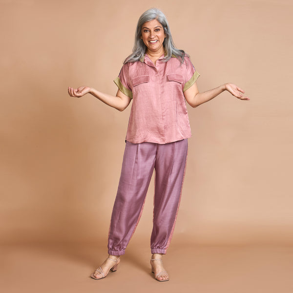 TANYA  Shirt with Jogger Pants - ROSE GARDEN Combination