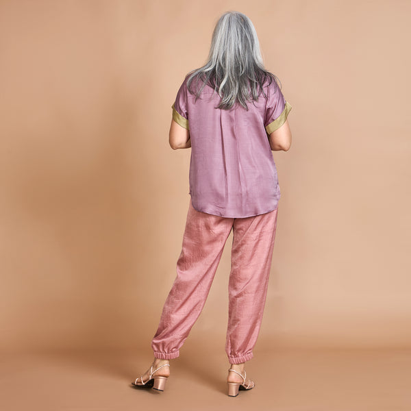 TANYA  Shirt with Jogger Pants - ROSE GARDEN Combination