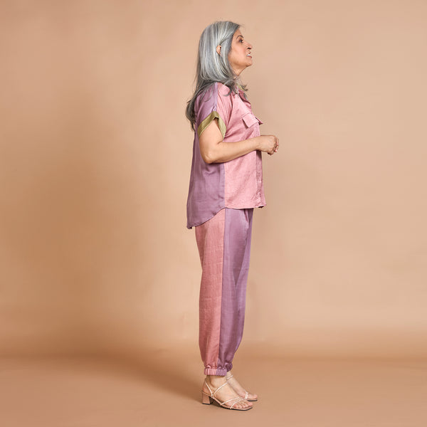 TANYA  Shirt with Jogger Pants - ROSE GARDEN Combination