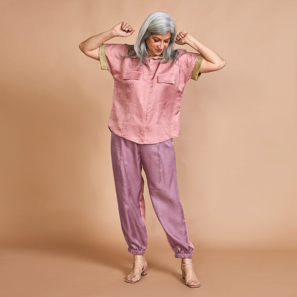 TANYA  Shirt with Jogger Pants - ROSE GARDEN Combination