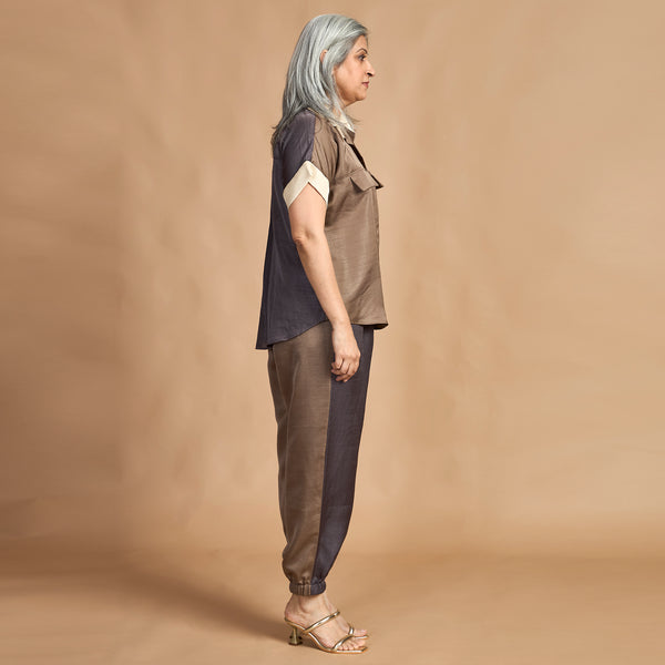 TANYA  Shirt with Jogger Pants - Charcoal