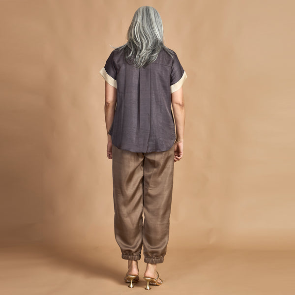 TANYA  Shirt with Jogger Pants - Charcoal