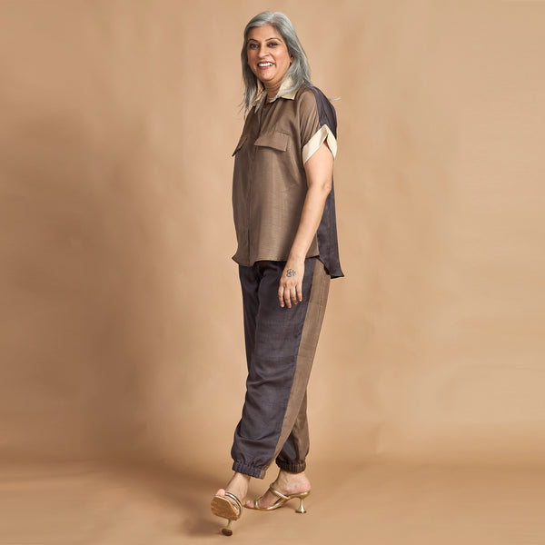 TANYA  Shirt with Jogger Pants - Charcoal