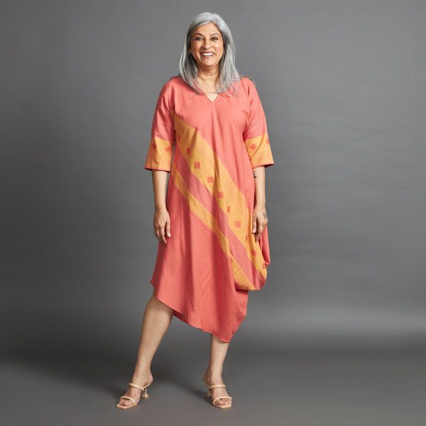 TASHI Cowl Dress - Peach stripe (PROMO)