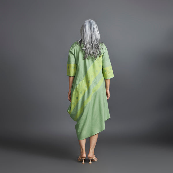 TASHI Cowl Dress - Green stripe (LAST PIECES)
