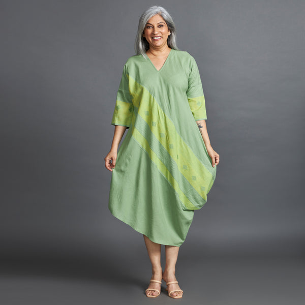 TASHI Cowl Dress - Green stripe (PROMO)
