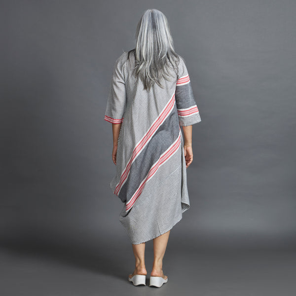TASHI Cowl Dress - Grey Stripe (LAST PIECE)