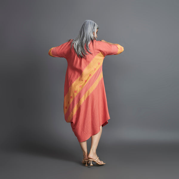 TASHI Cowl Dress - Peach stripe (LAST PIECES)