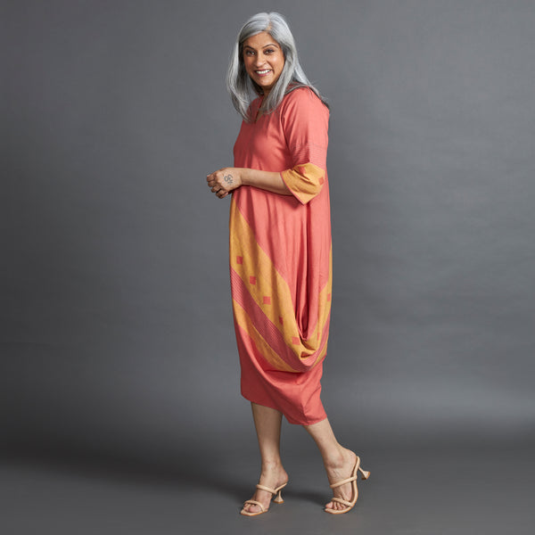 TASHI Cowl Dress - Peach stripe (PROMO)
