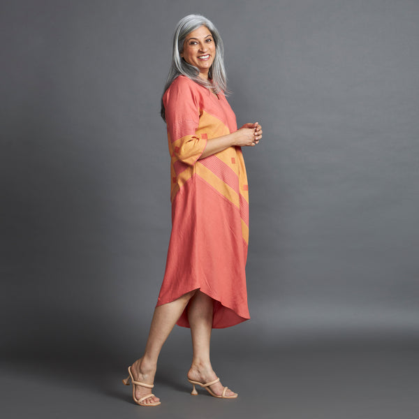 TASHI Cowl Dress - Peach stripe (PROMO)