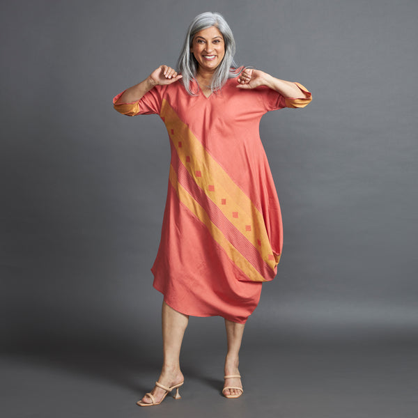 TASHI Cowl Dress - Peach stripe (PROMO)