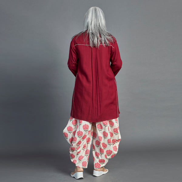 UMI GORO Set - Dark Red Ivory Print