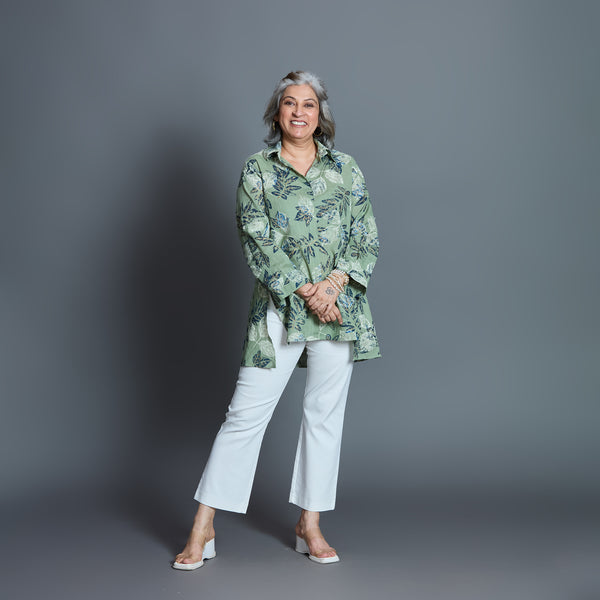 UMI Shirt - Wild Sage Printed Linen