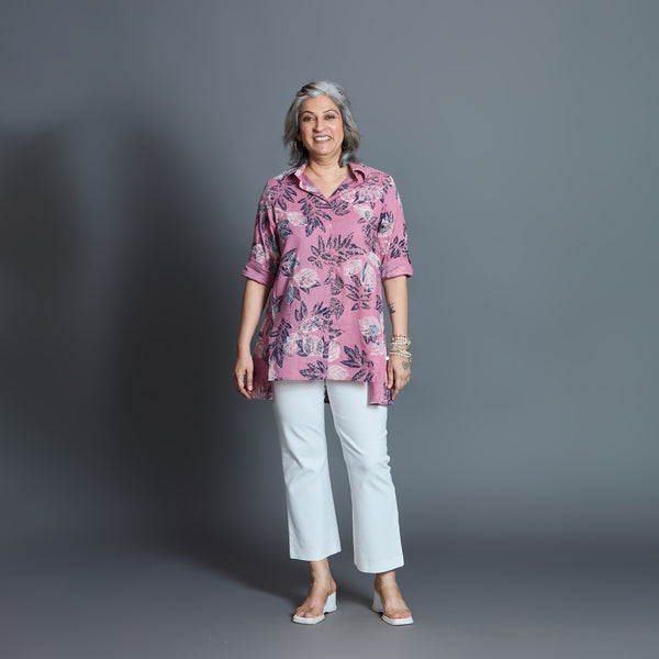 UMI Shirt - Vintage Rose Printed Linen