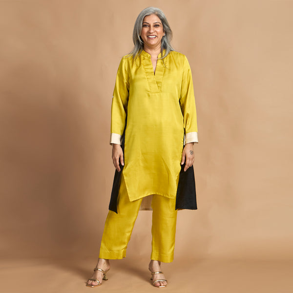 UMI Tunic Set - Marigold Yellow, Ivory & Black