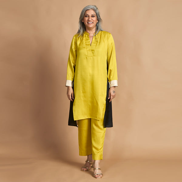 UMI Tunic Set - Marigold Yellow, Ivory & Black