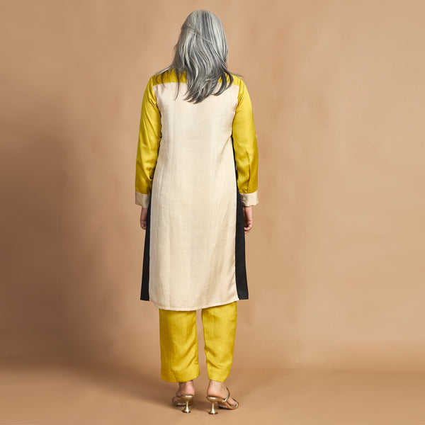 UMI Tunic Set - Marigold Yellow, Ivory & Black