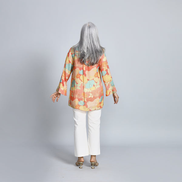VEDA Shirt - Peach Yellow Print (SALE)