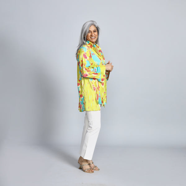 VEDA Shirt - Lime Green Print (PROMO)