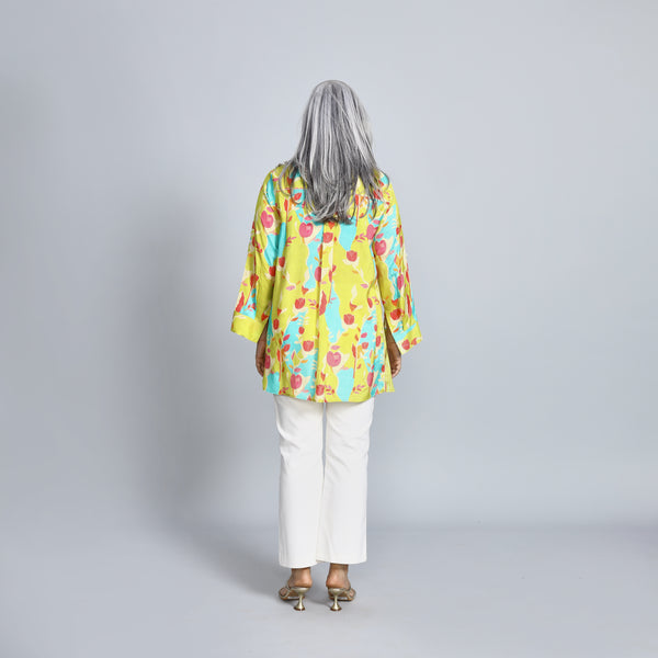 VEDA Shirt - Lime Green Print (PROMO)