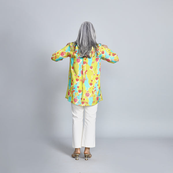 VEDA Shirt - Lime Green Print (PROMO)