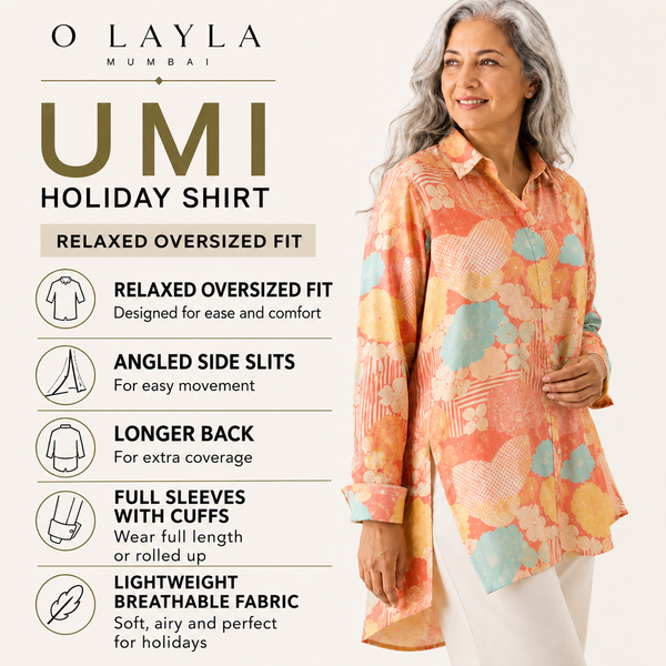 UMI Shirt - Peach Yellow Muslin Print (LAST PIECES)