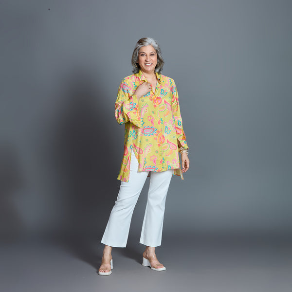 UMI Shirt - Yellow Paisley Print (LAST PIECES)