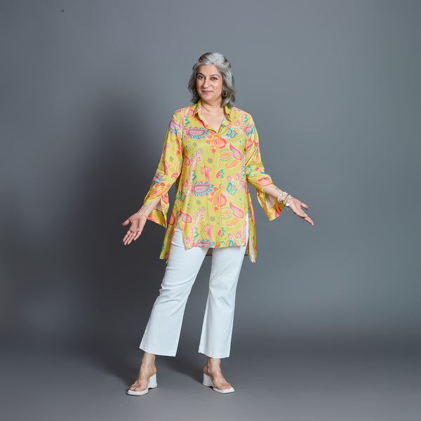 UMI Shirt - Yellow Paisley Print (LAST PIECES)