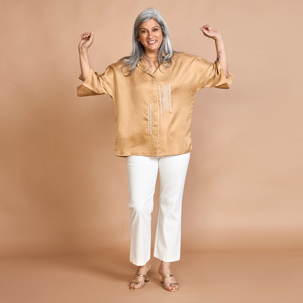 URVI Oversize Shirt - Fawn