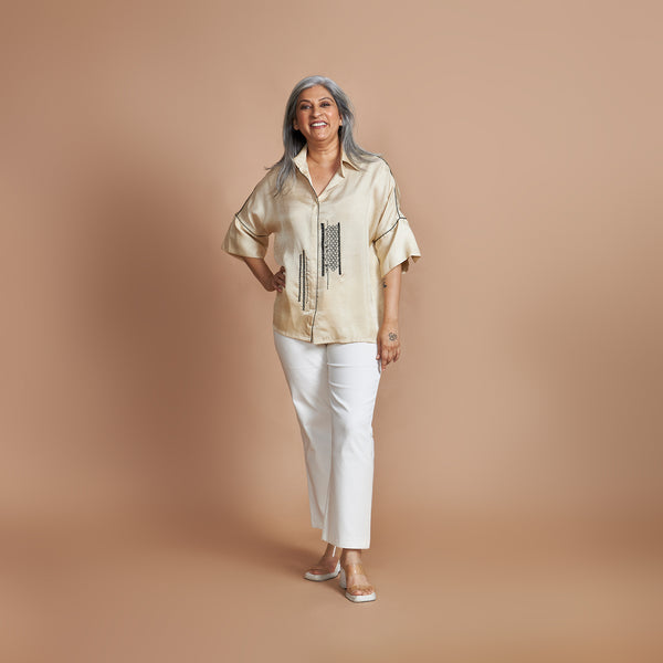 URVI Oversize Shirt - Ivory