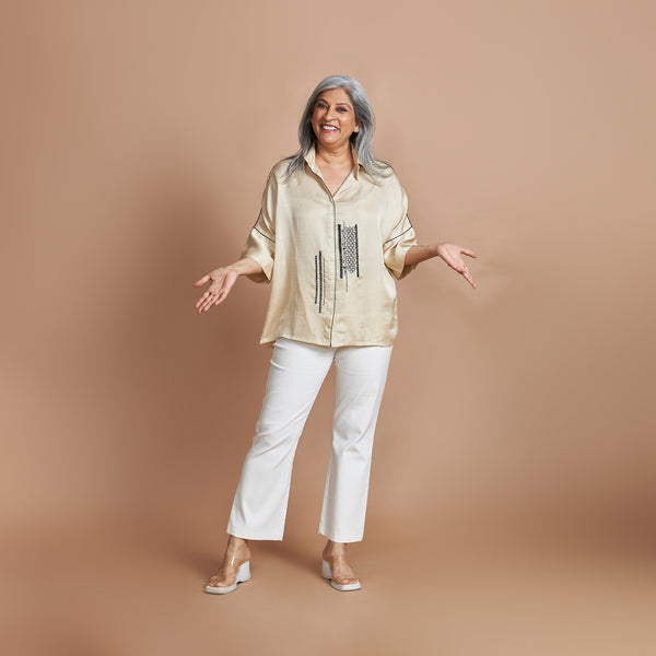URVI Oversize Shirt - Ivory