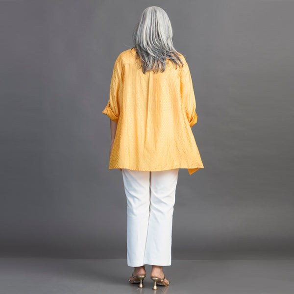 UMI Asymmetric Shirt - Mango Yellow Gold dots (LAST PIECE)