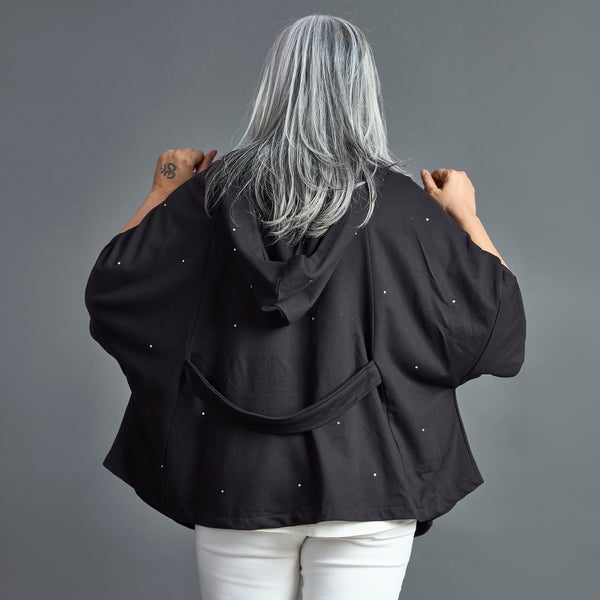 Winter Cape - Black with Hoodie (LAST PIECES)