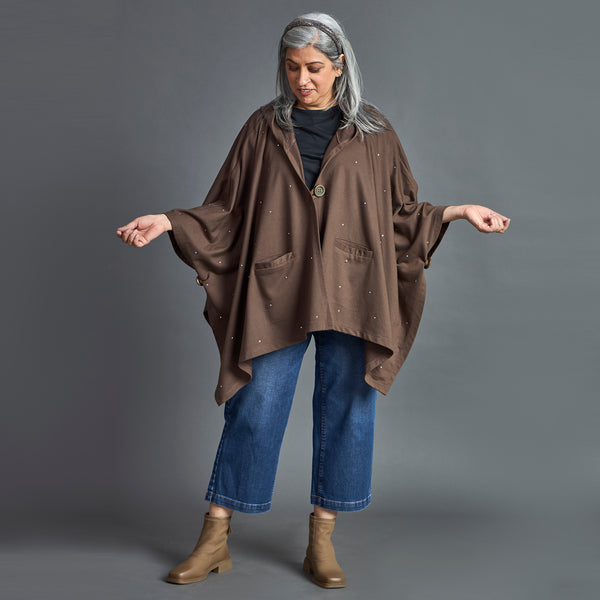 Winter Cape - Coffee Brown Kaftan style (SOLD OUT)