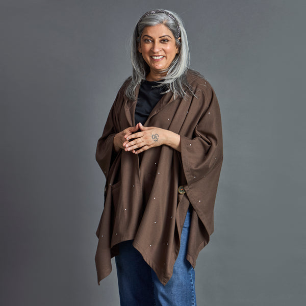 Winter Cape - Coffee Brown Kaftan style (SOLD OUT)